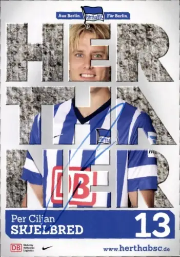 Autogrammkarte Fußballer Per Ciljan Skjelbred, Hertha BSC, Autogramm