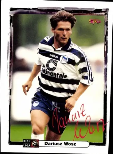 Autogrammkarte Fußballer Dariusz Wosz, Hertha BSC, Autogramm