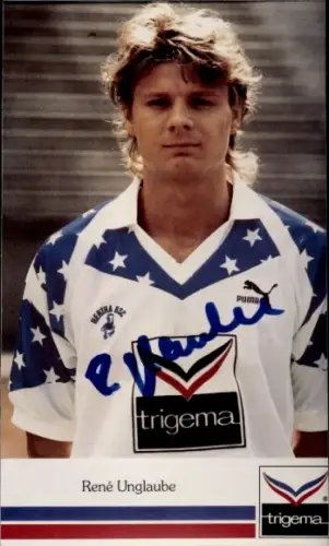 Autogrammkarte Fußballer René Unglaube, Hertha BSC, Autogramm