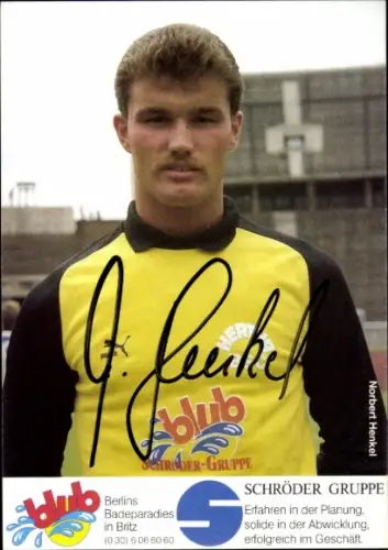 Autogrammkarte Fußballer Norbert Henkel, Hertha BSC, Autogramm