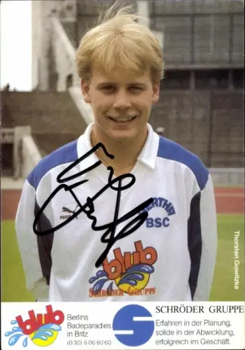Autogrammkarte Fußballer Thorsten Gowitzke, Hertha BSC, Autogramm