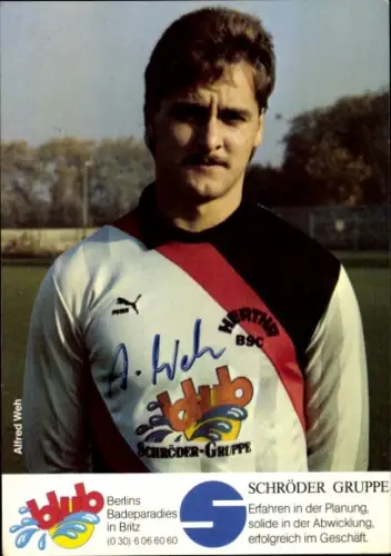 Autogrammkarte Fußballer Alfred Weh, Hertha BSC, Autogramm