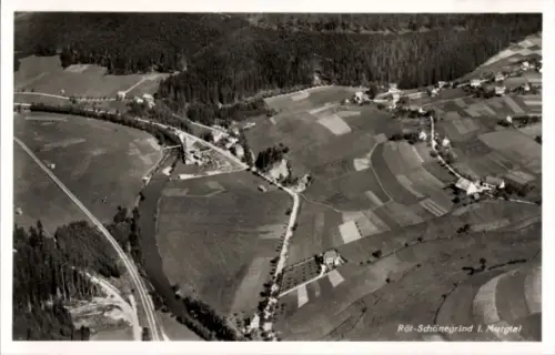 Ak Schönegründ Röt Baiersbronn im Schwarzwald, Fliegeraufnahme, Murgtal