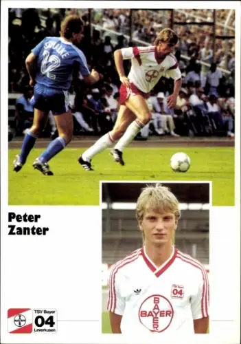 Ak Fußballspieler Peter Zanter, Portrait, Autogramm, Bayer 04 Leverkusen