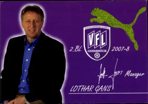 Autogrammkarte Manager Lothar Gas, VfL Osnabrück