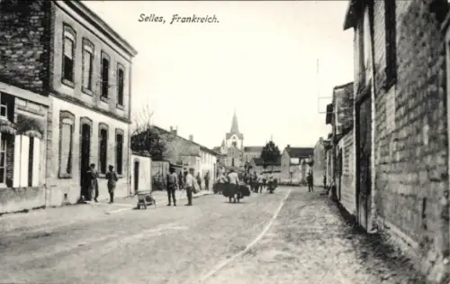 Ak Selles Marne, Straßenpartie