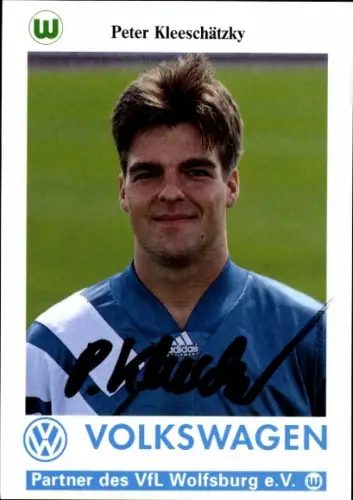 Autogrammkarte Fußballer Peter Kleeschätzky, VfL Wolfsburg, Autogramm