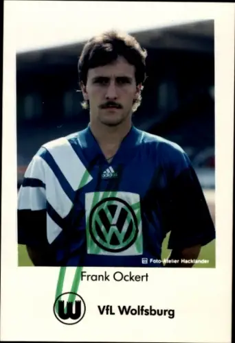 Autogrammkarte Fußballer Frank Ockert, VfL Wolfsburg, Autogramm
