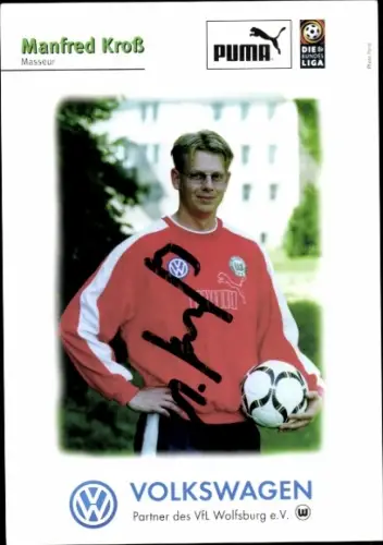 Autogrammkarte Masseur Manfred Kroß, VfL Wolfsburg, Autogramm