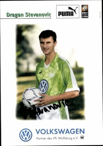 Autogrammkarte Fußballer Dragan Stevanovic, VfL Wolfsburg, Autogramm