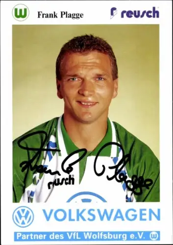 Autogrammkarte Fußballer Frank Plagge, VfL Wolfsburg, Autogramm