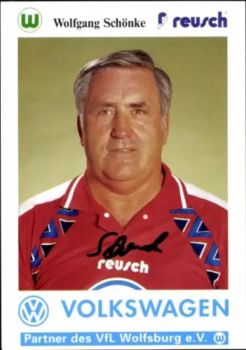 Autogrammkarte Betreuer Wolfgang Schönke, VfL Wolfsburg, Autogramm