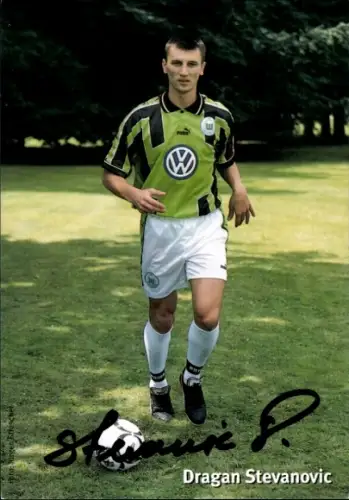Autogrammkarte Fußballer Dragan Stevanovic, VfL Wolfsburg, Autogramm