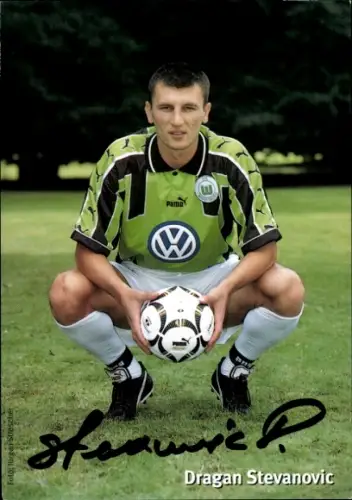 Autogrammkarte Fußballer Dragan Stevanovic, VfL Wolfsburg, Autogramm