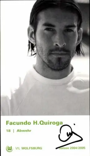 Autogrammkarte Fußballer Facundo H. Quiroga, VfL Wolfsburg, Autogramm