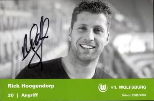 Autogrammkarte Fußballer Rick Hoogendorp, VfL Wolfsburg, Autogramm