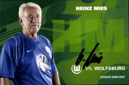 Autogrammkarte Betreuer Heinz Mies, VfL Wolfsburg, Autogramm