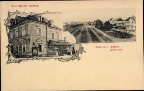 Ak Zeltweg Steiermark, Josef Raths Gasthof