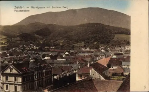 Ak Codlea Zeiden Rumänien, Marktgasse, Zeidner Berg