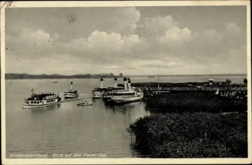 Ak Kirchmöser Brandenburg an der Havel, Salondampfer, Plauer See, Anlegestelle