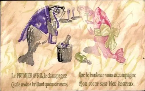 Präge Ak 1. April, Fische