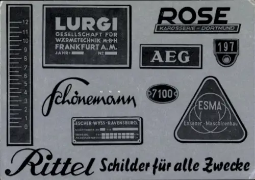 Ak Rittel Schilder für alle Zwecke, Reklame