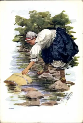 Künstler Ak Valaši z Moravy, Frau in Tracht