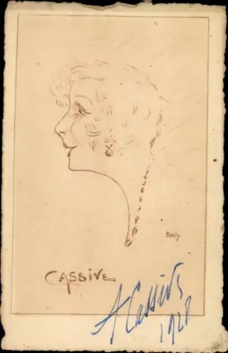 Künstler Ak Besly, Frauenbildnis, Profilansicht