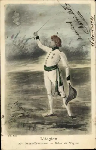 Künstler Ak Schauspielerin Sarah Bernhardt, Aiglon, Szene