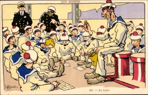 Künstler Ak Nos Marins, Le Loto