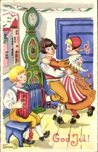 Künstler Ak Broomé, Stina, Frohe Weihnachten, Kinder