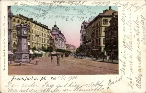 Golden Windows Leuchtfenster Ak Frankfurt am Main, Zeil