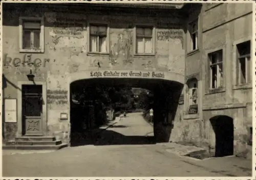 Foto Ak Stadt Wehlen an der Elbe Sächsische Schweiz, am Schießhausberg, Torbogen