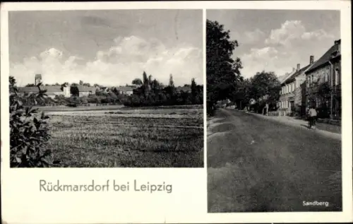 Ak Burghausen Rückmarsdorf Leipzig in Sachsen, Gesamtansicht, Sandberg