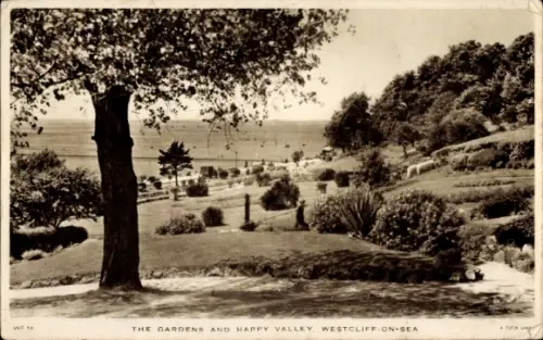 Ak Westcliff on Sea Southend on Sea Essex England, Gärten und glückliches Tal
