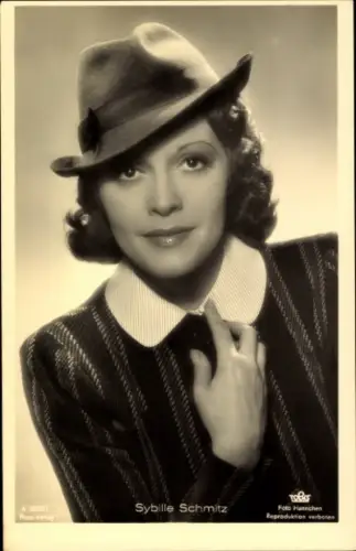 Ak Schauspielerin Sybille Schmitz, Ross Verlag A 2953/1, Portrait