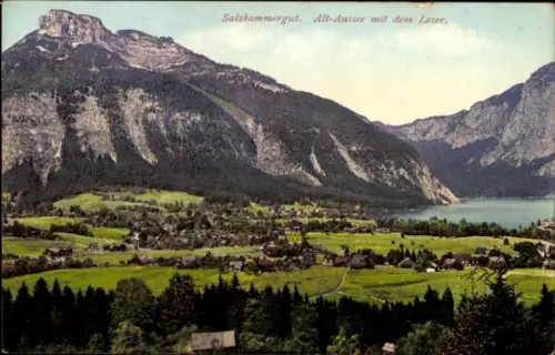 Ak Alt Aussee Altaussee Steiermark, Panorama mit dem Loser