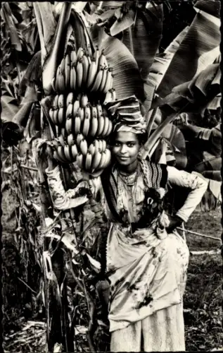 Ak Guadeloupe, Sourire et banane, Bananenstaude