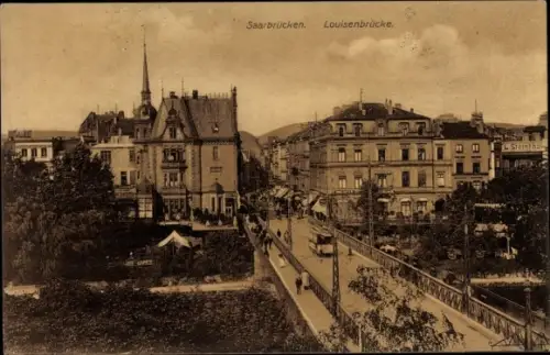 Ak Saarbrücken im Saarland, Louisenbrücke