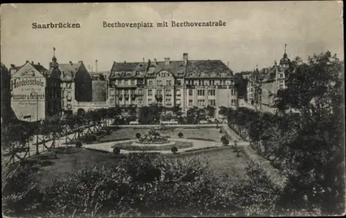 Ak Saarbrücken im Saarland, Beethovenplatz, Beethovenstraße