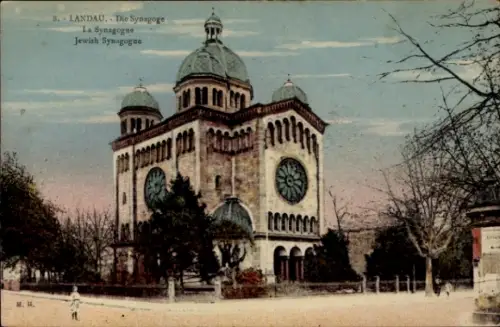 Judaika Ak Landau in der Pfalz, Synagoge