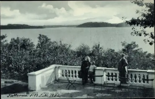 Ak Eutin in Ostholstein, Blick von der Terrasse auf den See, Gäste, Panorama