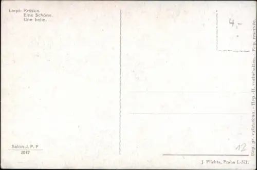 Künstler Ak Larpi, Eine Schöne, Busen