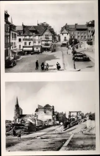 Ak Lisieux Calvados, vue générale de la Marché au Beurre, Kriegszerstörung 1944, 2. WK