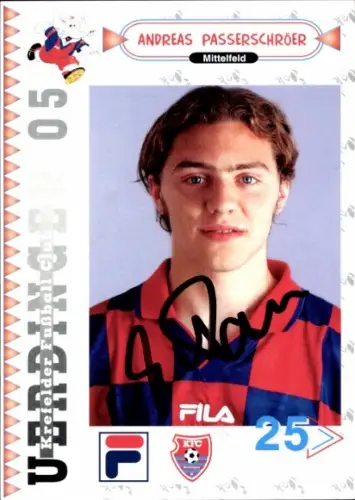 Autogrammkarte Fußballer Andreas Passerschröer, KFC Uerdingen 05, Autogramm