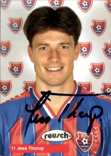 Autogrammkarte Fußballer Jess Thorup, KFC Uerdingen 05, Autogramm