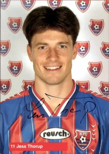 Autogrammkarte Fußballer Jess Thorup, KFC Uerdingen 05, Autogramm
