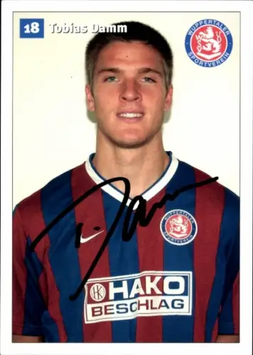 Autogrammkarte Fußballer Tobias Damm, KFC Uerdingen 05, Autogramm
