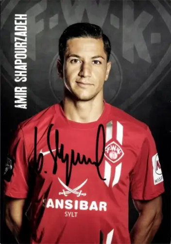 Autogrammkarte Fußballer Amir Shapourzadeh, FC Würzburger Kickers, Autogramm