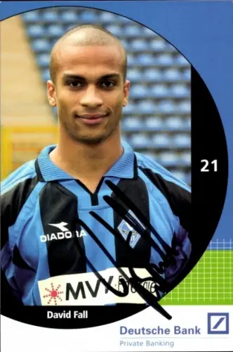 Autogrammkarte Fußballer David Fall, SV Waldhof Mannheim 07, Autogramm